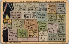 A Portion of The Floor of Fame Grauman&#39;s Chinese Theatre CA Postcard PC378 - £5.39 GBP