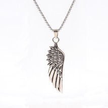 Classic New Feather Pendant Necklace Men Fashion Simple Stainless Steel Box Link - £12.69 GBP