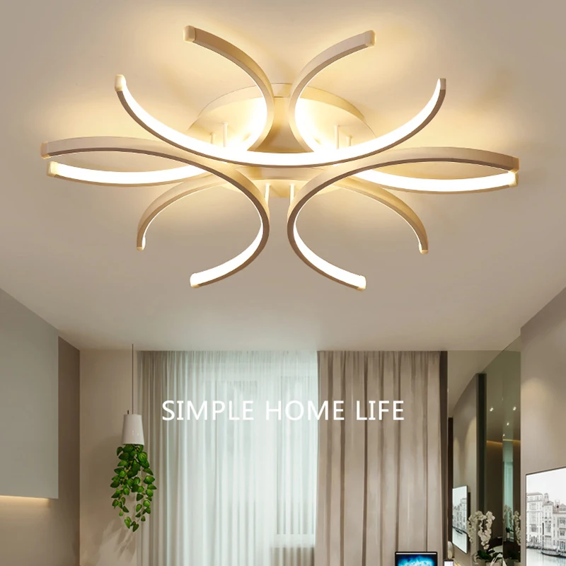 Led Chandelier Lights White Modern Ceiling Lamp Bedroom Circle Attic Living - $221.77+