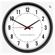 American Time 15” AllSync Plus 120V Round Flush Clock (Black Plastic, Di... - $113.85