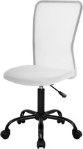 Home Office Chair Mid Back Mesh Desk Chair Armless Computer Chair, White - $54.99