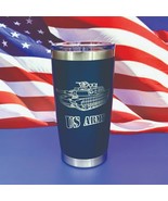 US Army Engraved Tumbler Cup Water Bottle Military Travel Mug Coffee Glass - £19.04 GBP