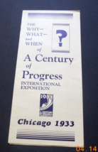 The Why What And When Of A Century Of Progress Chicago 1933 Brochure - £15.66 GBP