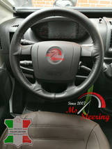  Leather Steering Wheel Cover For Kia Retona Black Seam - £39.61 GBP