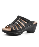 White Mountain Womens 10 M Black Faux Leather Strappy Heels Sandals NIB SG8 - $34.29