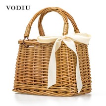 Summer Holiday Top-handle Bags Women Bali Rattan Bag Woven Straw Handbag With Ri - £38.11 GBP