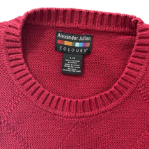 Alexander Julian Colours Red Diamond Argyle Knit Crewneck Sweater - Size... - £13.89 GBP