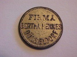 Firma Bertha Hennes Dusseldorf German German Old Coin Token General Store 1910 - £113.50 GBP