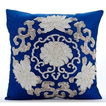 Turkey Treasure, Blue 16&quot;x16&quot; Silk Throw Pillows Cover - £27.35 GBP+