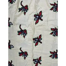 Retro VTG Fabric Rayon/ Linen Floral Print 40s/50s Red Green Gray 15" re... - $77.22