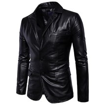 Genuine Handmade Business Blazer Black Leather Formal Stylish 100%Lambsk... - £95.15 GBP
