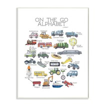 Stupell Industries Watercolor On The Go Transportation Alphabet with Firetruck A - $39.99