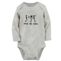 E=MC2 Energy Milk Cuddles Funny Rompers Newborn Baby Bodysuits Long One-Pieces - £8.86 GBP