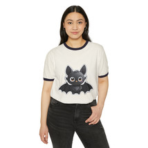 Eye-Catching Bat Ringer Tee: Unisex Comfort in Classic Black with Grey - £21.40 GBP+