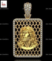 1.50 - 1.70 Ct G-H/VS1 Natural Certified Real Diamonds Jesus Pendant 18 Kt Gold - £2,937.04 GBP