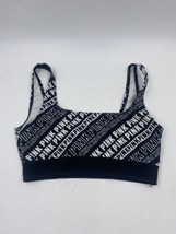 Pink By Victoria’s Secret Black And White Sports Bra All Over Logo Print Small - £6.03 GBP