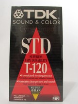 TDK T-120 STD VHS Blank Video Tape 6 Hours New Factory Sealed Package - £10.16 GBP