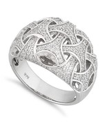 Ring Size: 9 - Commitment Ring Woven Style CZs On Platinum Plating - $67.00 CAD