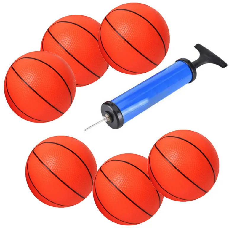 6pcs Basketball With Pump Small Mini Children Inflatable Basketballs Convenient  - £118.60 GBP