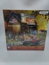 SunsOut 1000 Piece Jigsaw Puzzle Seed and Feed Store by Tom Wood Oversized New - £13.14 GBP