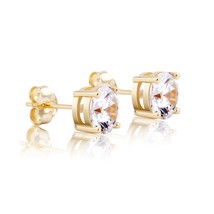 4.6.8Round Cut CZ Stud Earrings Gold 925 Sterling Silver Jewelry For Women Hip H - £17.47 GBP