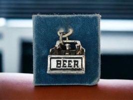 Wells 925 Sterling Silver Vintage Petite Dark Tone Six- Pack Beer Pendant Charm - £37.22 GBP