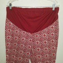 Old Navy Maternity Capri Pants Red White Size Medium Panel  - £11.80 GBP