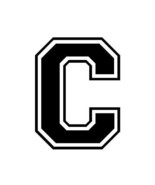 VARSITY LETTER &quot;C&quot; Vinyl Decal by stickerdad - size: 5&quot; color: BLACK - W... - $3.95