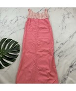 Womens Vintage 60s Babydoll Maxi Dress Size S Bubblegum Pink Sequins Column - $38.60