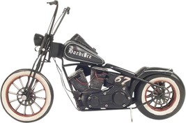Model Motorcycle Hardcore 67 Chopper Black Tin Handmade Hand-Crafte - £93.58 GBP