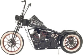 Model Motorcycle Hardcore 67 Chopper Black Tin Handmade Hand-Crafte - £93.03 GBP