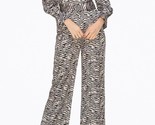 Adelyn Rae Toni Zebra-Print Belted Wrap-Effect Sateen Jumpsuit Tan/black - $73.00