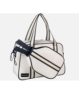 PU Leather Women Sports Shoulder Gym Bag Pickleball 17*6*12 inches, White - $53.91 CAD