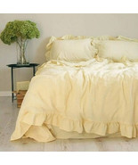 Ruffle Yellow Pestal Cotton duvet cover With Pillow Quilt cover Coconut ... - $79.21+