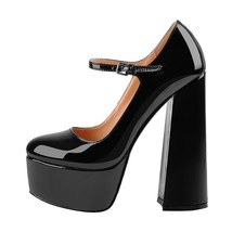 Onlymaker Ladies Mary-Jane Pumps Platform Chunky High Heels shoes Ankle Strap Pl - £107.16 GBP