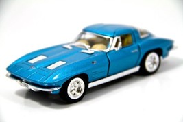 New 5&quot; 1963 Chevy Chevrolet Corvette Stingray Diecast Model Toy 1:36 Blue Gift K - £12.79 GBP