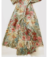 Coutre Maxi Dress Gown Train Tropical Design Linen Size Large Beach Wedd... - £70.95 GBP