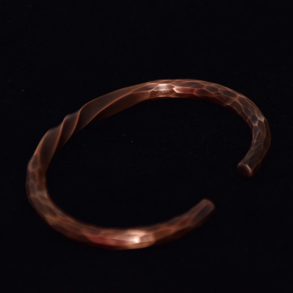 Customized Hand-hammered Pure Copper Cuff Bracelet For  Men&#39;s And Women&#39;s Retro  - £41.18 GBP