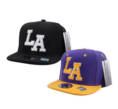 Los Angeles City Snap Back Hat Embroidered Casual Two Tone LA Baseball Cap - £7.98 GBP