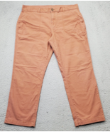 Eddie Bauer Chino Pants Womens Petites 12P Salmon Pink Stretch Straight Leg - $29.04 CAD