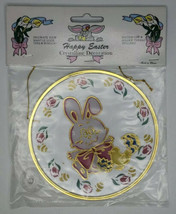 Vintage Crystalline Easter Bunny Eggs Window Decoration Round 5&quot; New U77/6 - £11.94 GBP