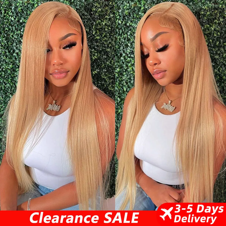 #27 Color Lace Frontal Wigs Brazilian Straight Honey Blonde Lace Front Wigs 13 - £104.03 GBP+