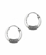 Sterling Silver Coil Design Hoop Earrings, 10 MM - $13.56 CAD