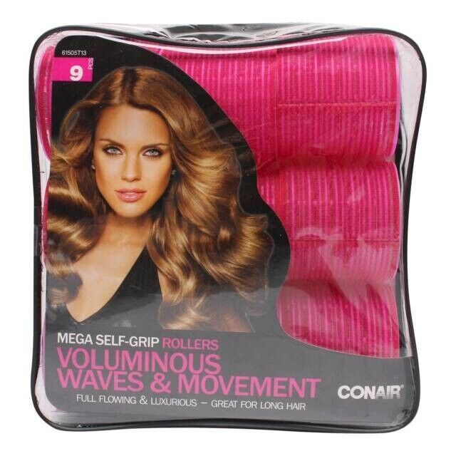 Conair Mega Self Grip Rollers 9 Pieces Voluminous Waves &amp; Movement NEW - $12.99