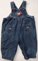 Little Wonders Jean Denim Blue Overalls Sz 3-6 Mos Embroidered Butterfly... - $14.95