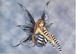 Amy Brown&#39;s Imagine Sitting Fairy 4 x 6 Art Glossy Postcard 2001 NEW UNUSED - £2.39 GBP