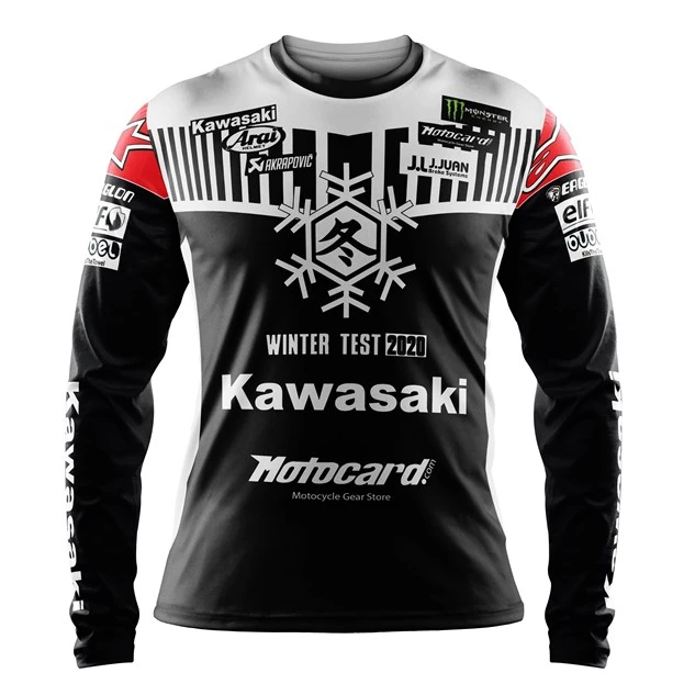Kawasaki Winter Test Season 2020 Tshirt - Long Sleeve High Quality Subli... - $1,197.85 MXN
