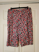 .Liz &amp; Me 17&quot; Pedal Red; Black &amp; White Ladies Size 1X Capri Pants (NEW) - $12.82