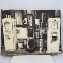 Vintage Route 66 MAN CAVE Wall ART Wrap w/ Vintage Gas Pumps 24x18 Inch - $82.28