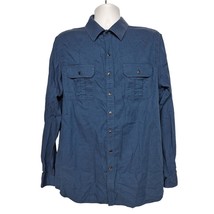 Rock &amp; Republic Men&#39;s Button Up Shirt Size XL Solid Dark Blue Long Sleeve - $23.69